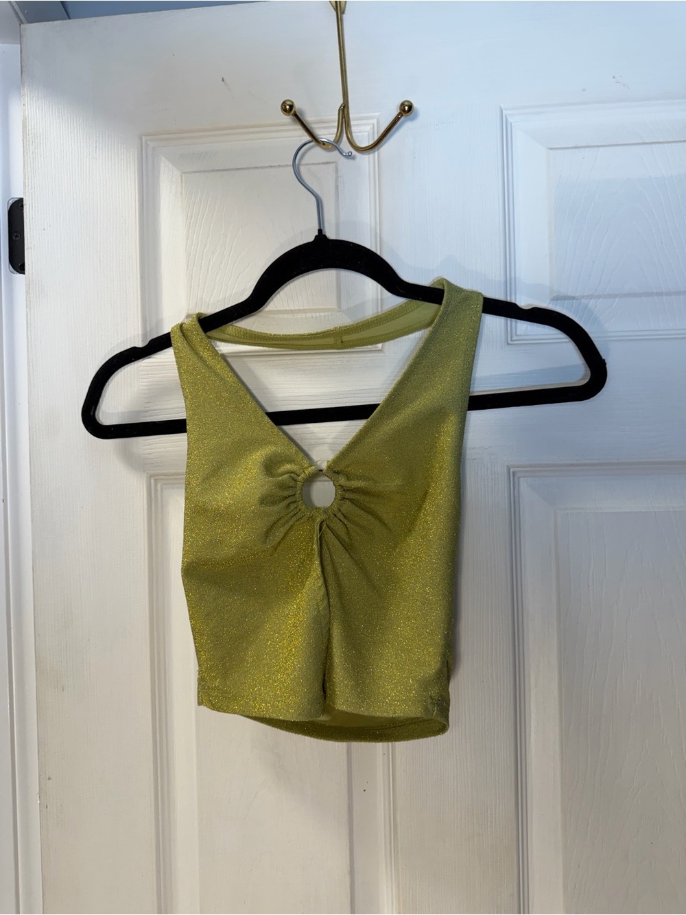 BDG Shimmery Lime Ring-Front Crop Tank